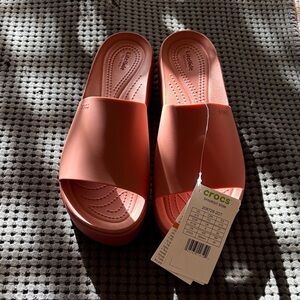 CROCS Brooklyn Slide Wedge Terracotta Size 10 NEW WITH TAGS